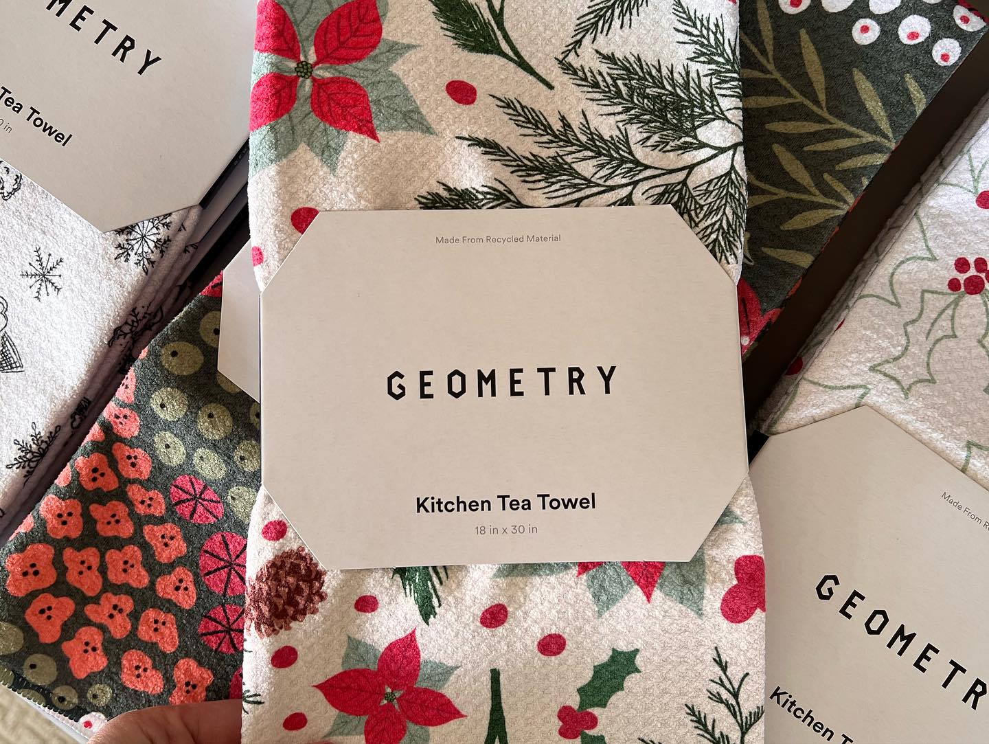 Geometry Vintage Ornaments Tea Towel