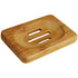 Rectangular Bamboo Soap Dish with Drain Slots